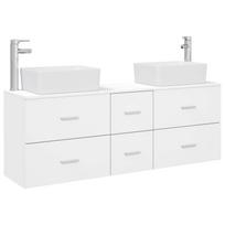 vidaXL Vonios spintos komplektas 3 vnt. Balta 136 x 35 x 80 cm