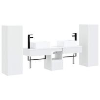 vidaXL Vonios spintos komplektas 5 vnt. Balta 136 x 35 x 80 cm