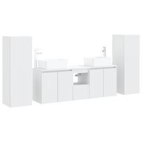 vidaXL Vonios spintos komplektas 5 vnt. Balta 136 x 35 x 80 cm