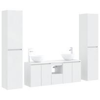 vidaXL Vonios spintos komplektas 5 vnt. Balta 129 x 35 x 80 cm