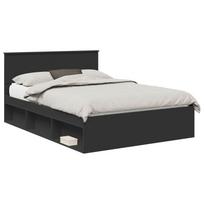 vidaXL Lovos rėmas su galvūgalio Juoda 160 x 200 cm Apdirbta mediena