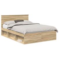 vidaXL Lovos rėmas su galvūgalio Sonoma 140 x 190 cm Apdirbta mediena