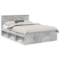 vidaXL Lovos rėmas Betoninė 140 x 190 cm Apdirbta mediena