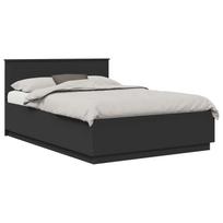 vidaXL Lovos rėmas su galvūgalio Juoda 150 x 200 cm Apdirbta mediena