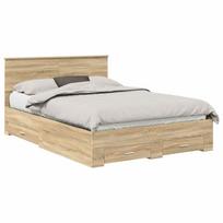 vidaXL Lovos rėmas Sonoma ąžuolas 140 x 190 cm Apdirbta mediena