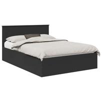 vidaXL Lovos rėmas su galvūgalio Juoda 150 x 200 cm Apdirbta mediena