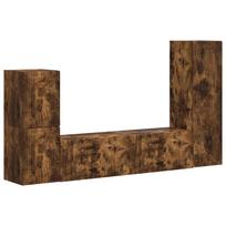 vidaXL TV spintelių komplektas 4 vnt. 30 x 31 x 100 cm Rūkyta ąžuolas
