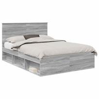 vidaXL Lovos rėmas Pilkas Sonoma 160 x 200 cm Kietos pušies mediena
