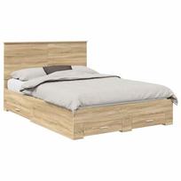 vidaXL Lovos rėmas Sonoma ąžuolas 140 x 190 cm Apdirbta mediena