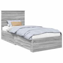 vidaXL Lovos rėmas Pilko Sonamos ir sidabro 75 x 190 cm