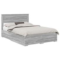 vidaXL Lovos rėmas Pilkas Sonoma 140 x 190 cm Apdirbta mediena