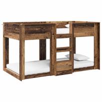 vidaXL Vaikų dvigulė lova Senas medis 75 x 190 cm Apdirbta mediena