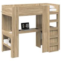 vidaXL Dviaukštės lovos rėmas su stalu Sonoma ąžuolas 80 x 200 cm