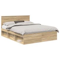 vidaXL Lovos rėmas Sonoma ąžuolas 150 x 200 cm Kietos pušies mediena