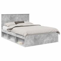 vidaXL Lovos rėmas Betoninė 140 x 190 cm Kietos pušies mediena
