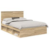 vidaXL Lovos rėmas Sonoma 140 x 190 cm Kietos pušies mediena
