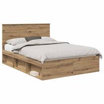 vidaXL Lovos rėmas Meistrų ąžuolas 140 x 190 cm Kietos pušies mediena
