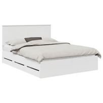 vidaXL Lovos rėmas su stalčių Balta 150 x 200 cm Inžinerinė mediena