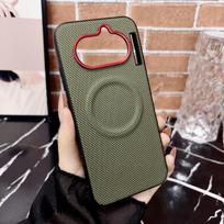 For Nothing phone 4A Case New For Magsafe Magnetic Matte Nylon Woven Texture Protective Cover For Nothing phone 4a Shell Bumper Nothing Phone (4a) žalia