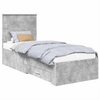 vidaXL Lovos rėmas su stalčių Betono pilko ir sidabro 70 x 190 cm
