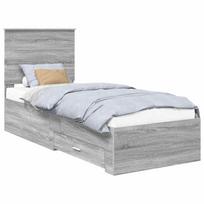 vidaXL Lovos rėmas su stalčių Pilko Sonamos ir sidabro 70 x 190 cm