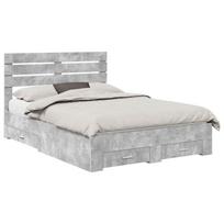 vidaXL Lovos rėmas Betono pilka 150 x 200 cm Apdirbta mediena