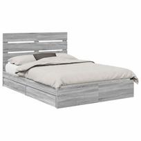 vidaXL Saugos lova Pilkas Sonoma 150 x 200 cm Apdirbta mediena