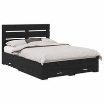 vidaXL Lovos rėmas Juodas ąžuolas 140 x 190 cm Apdirbta mediena