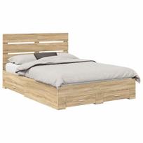 vidaXL Lovos rėmas Sonoma ąžuolas 140 x 190 cm Apdirbta mediena
