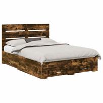 vidaXL Lovos rėmas Rūkyta ąžuolas 140 x 190 cm Apdirbta mediena