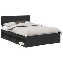 vidaXL Lovos rėmas Juoda 160 x 200 cm Kietos pušies mediena
