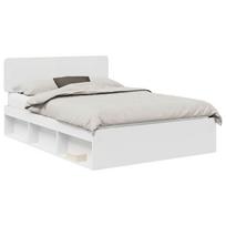 vidaXL Lovos rėmas Balta 160 x 200 cm Kietos pušies mediena