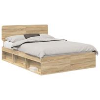 vidaXL Lovos rėmas Sonoma ąžuolas 150 x 200 cm Kietos pušies mediena