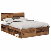 vidaXL Lovos rėmas Senas medis 140 x 190 cm Kietos pušies mediena
