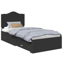 vidaXL Lovos rėmas su stalčių Juoda 70 x 190 cm Apdirbta mediena