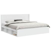 vidaXL Lovos rėmas su saugojimu ir nugara 2 vnt. Balta 180 x 200 cm