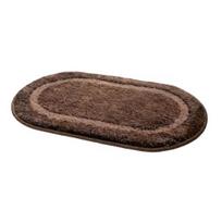 Oval Bathroom Rug, Microfiber Soft Highly Absorbent Bath Rug, Non-Slip Plush Fluffy Door Mat for Shower Bathtub Sink Entrance Small tamsiai pilka spalva