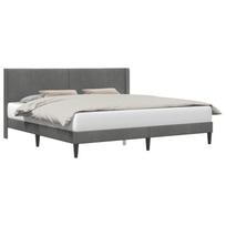 vidaXL Lovos rėmas su galvūgalio Tamsiai pilka 180 x 200 cm Aksomas