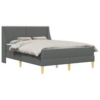 vidaXL Lovos rėmas su čiužiniu Tamsiai pilka 140 x 200 cm Poliesteris