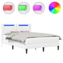 vidaXL Lovos rėmas su čiužiniu Balta 140 x 200 cm Dirbtinė oda