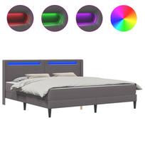 vidaXL Lovos rėmas su čiužiniu Pilka 180 x 200 cm Dirbtinė oda