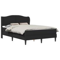 vidaXL Lovos rėmas su čiužiniu Juoda 140 x 190 cm Dirbtinė oda