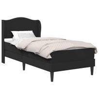 vidaXL Lovos rėmas su čiužiniu Juoda 90 x 190 cm Dirbtinė oda