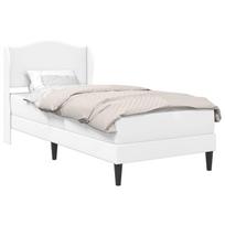 vidaXL Lovos rėmas su čiužiniu Balta 90 x 190 cm Dirbtinė oda