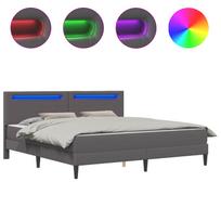 vidaXL Lovos rėmas su čiužiniu Pilka 180 x 200 cm Dirbtinė oda