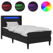 vidaXL Lovos rėmas su čiužiniu Juoda 90 x 190 cm Dirbtinė oda
