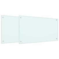 vidaXL Virtuvės atbraila 2 vnt. Balta 90 x 50 cm grūdintas stiklas