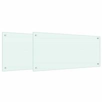 vidaXL Virtuvės atbraila 2 vnt. Balta 90 x 40 cm grūdintas stiklas
