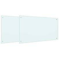 vidaXL Virtuvės atbraila 2 vnt. Balta 100 x 60 cm grūdintas stiklas