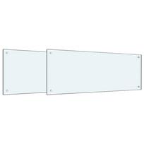vidaXL Virtuvės atbraila 2 vnt. Balta 100 x 40 cm grūdintas stiklas
